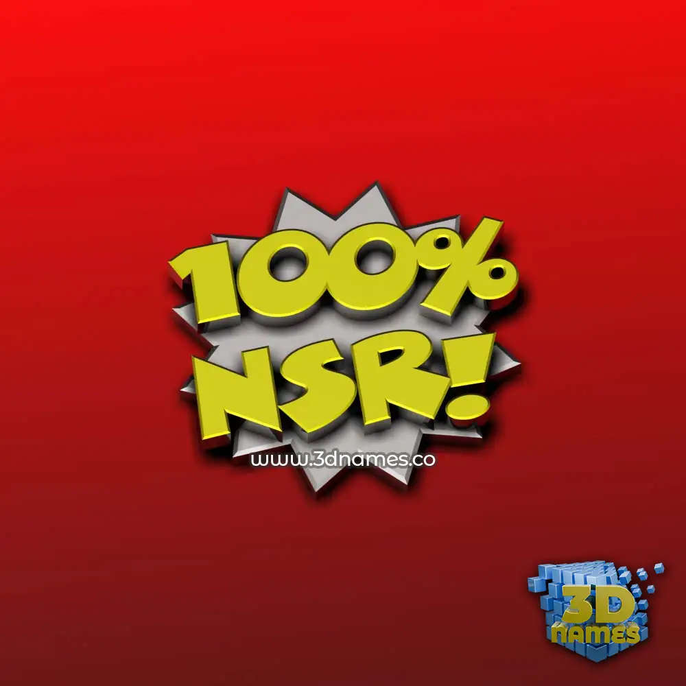 nsr in 100 Percent style - 3D name wallpaper