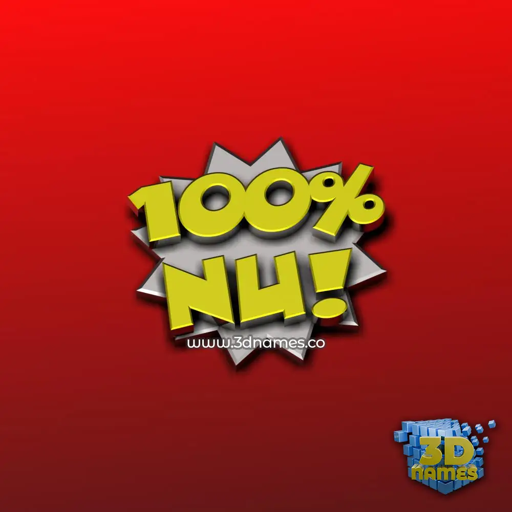 nu in 100 Percent style - 3D name wallpaper