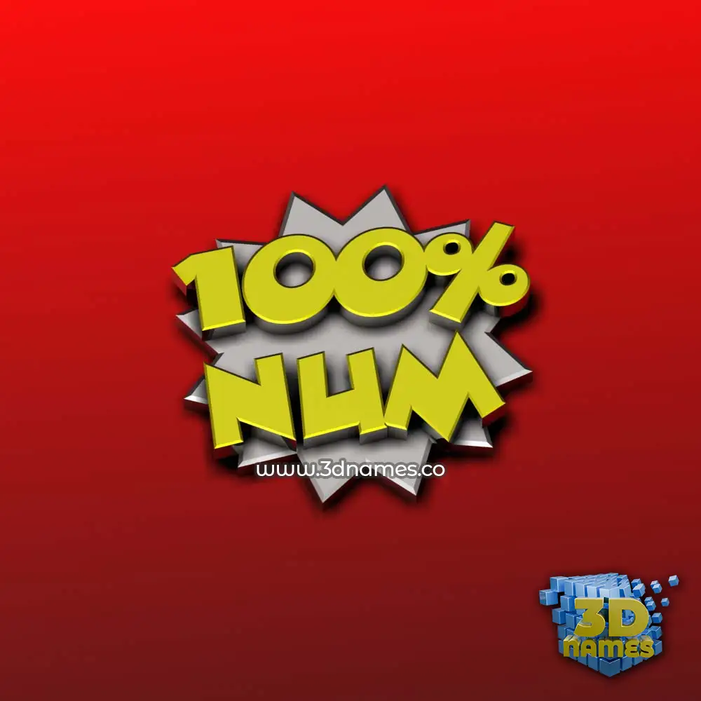 num in 100 Percent style - 3D name wallpaper
