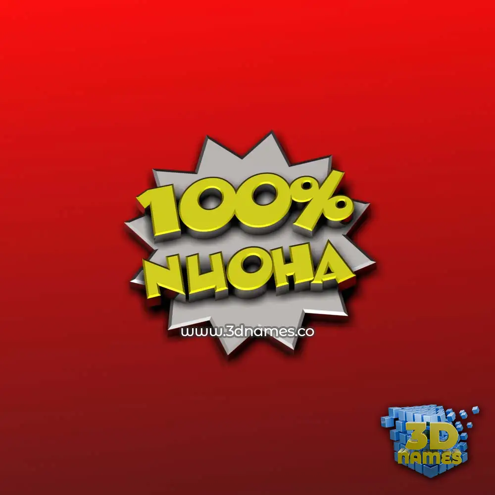 nuoha in 100 Percent style - 3D name wallpaper