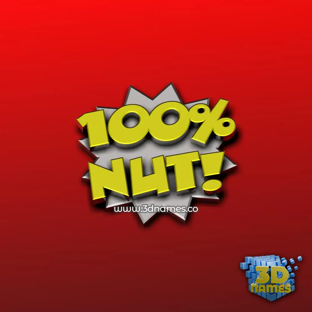 nut in 100 Percent style - 3D name wallpaper