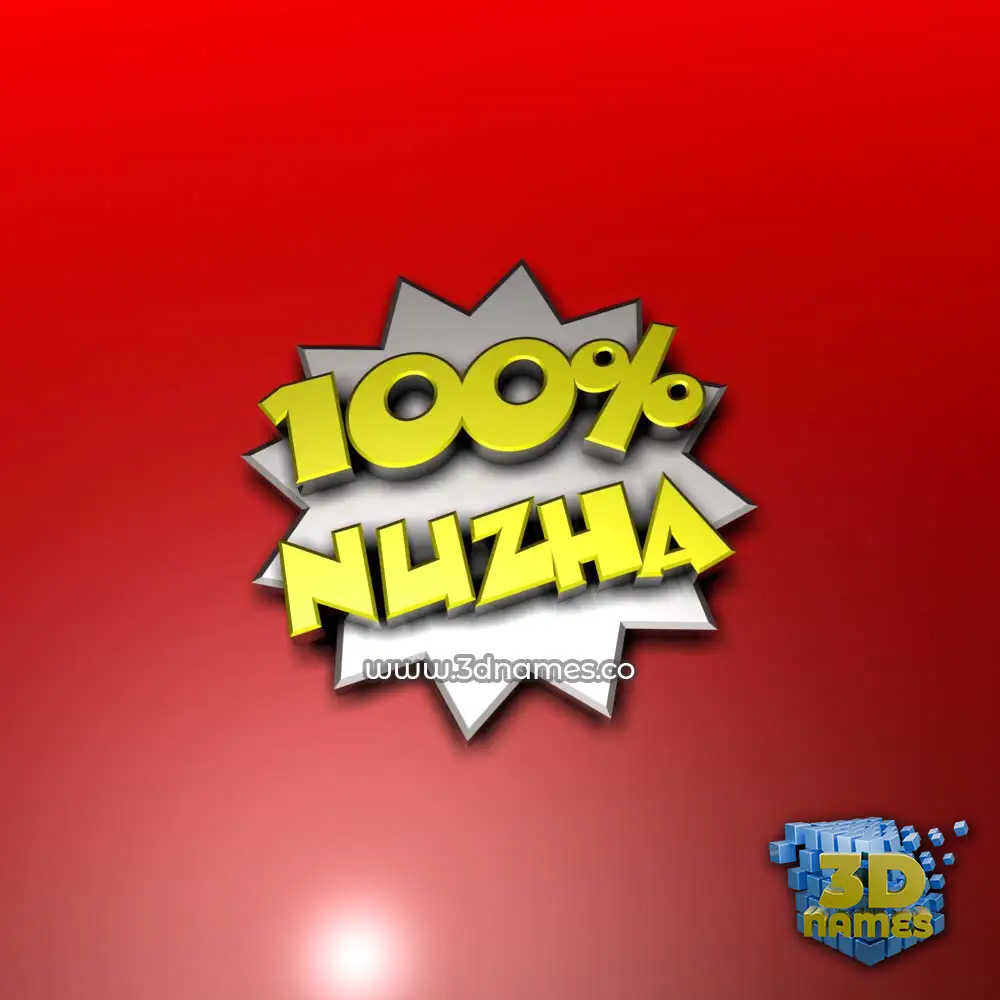 nuzha in 100 Percent style - 3D name wallpaper