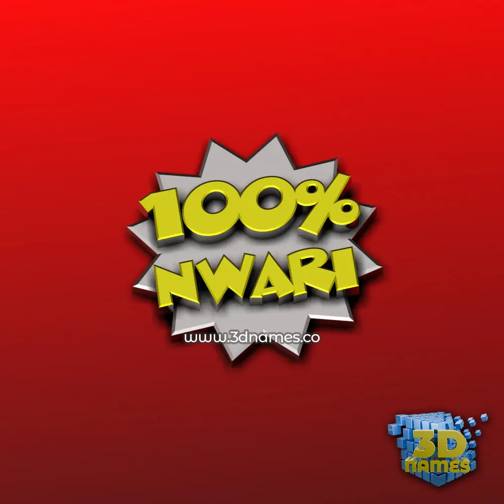 nwari in 100 Percent style - 3D name wallpaper