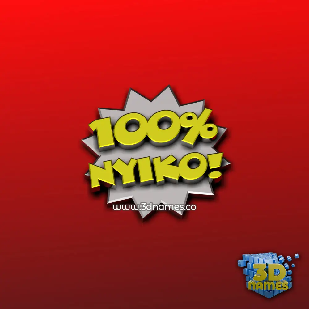 nyiko in 100 Percent style - 3D name wallpaper