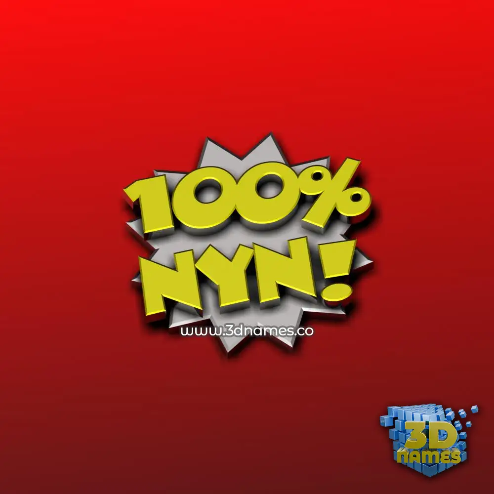 nyn in 100 Percent style - 3D name wallpaper