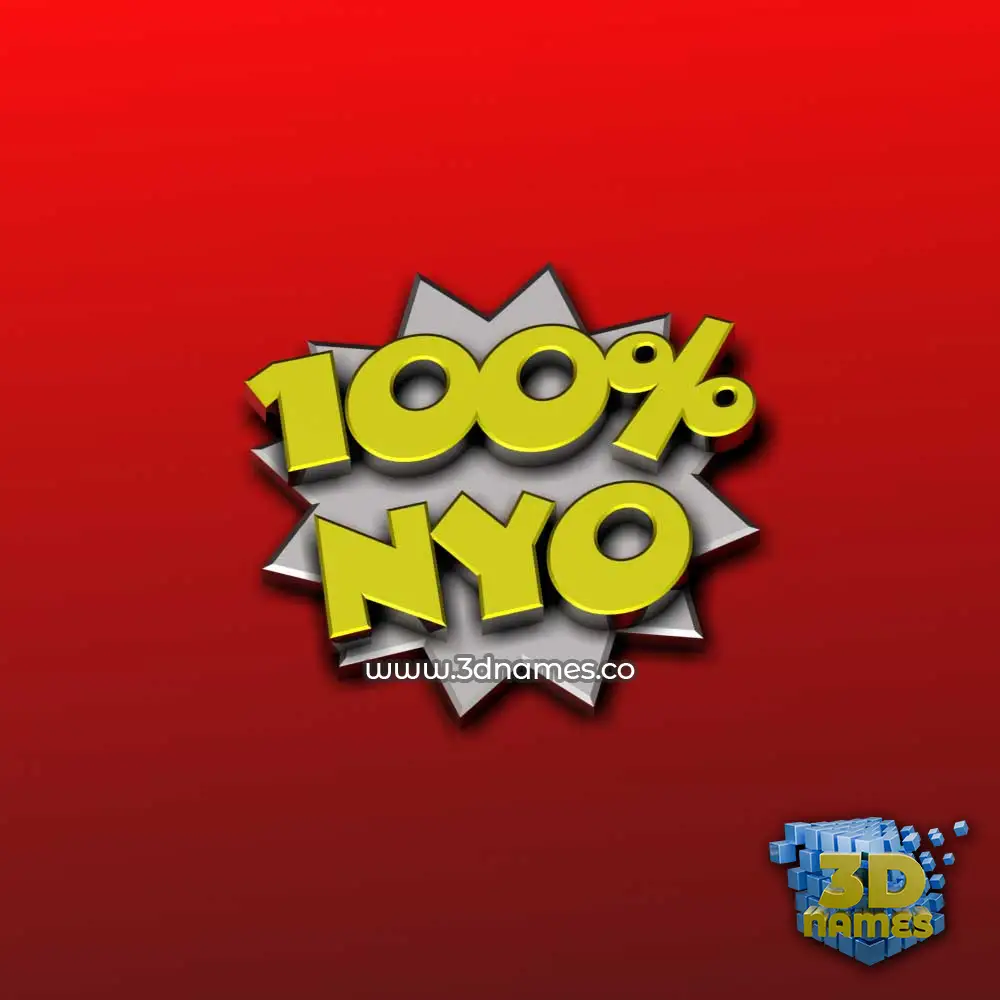 nyo in 100 Percent style - 3D name wallpaper