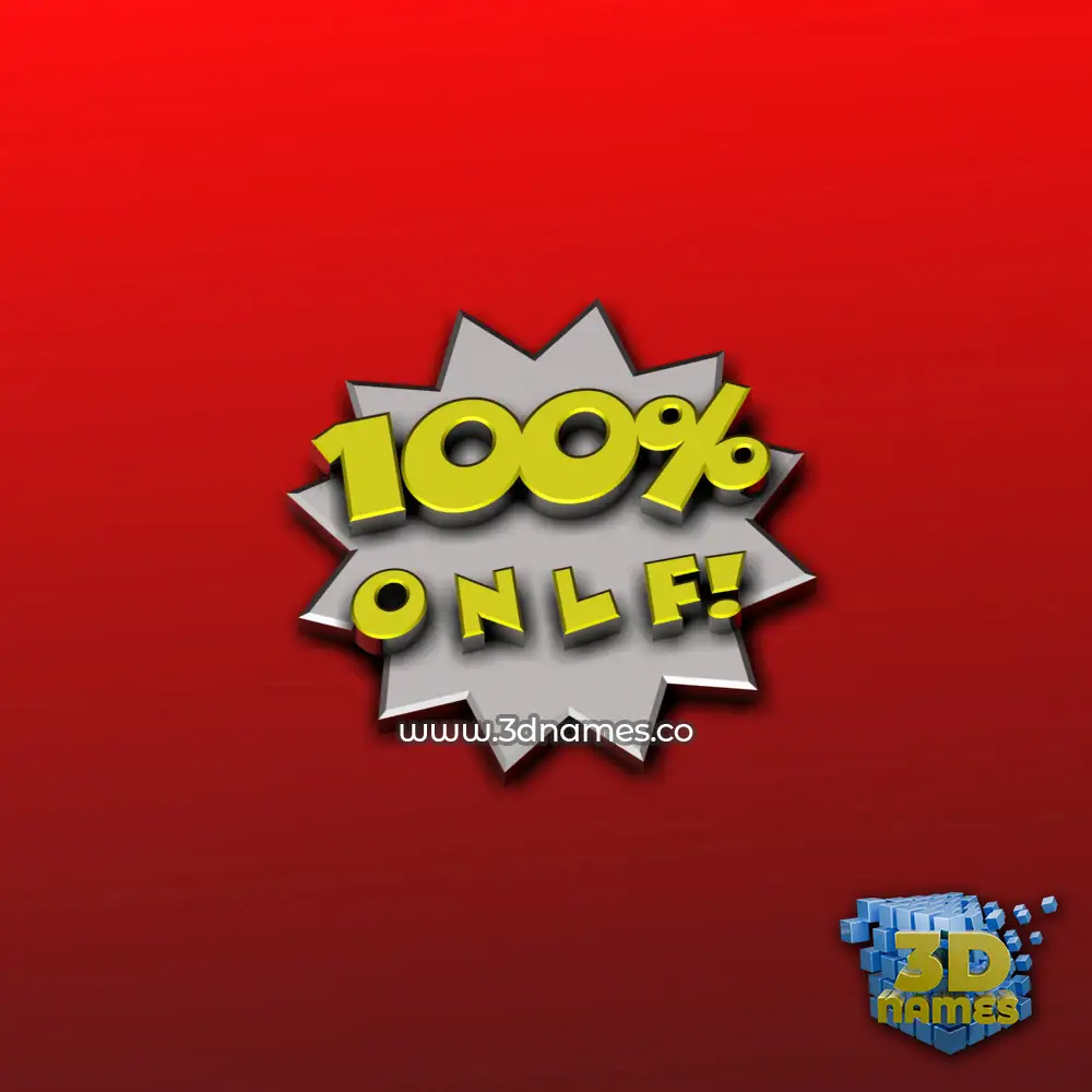 o n l f in 100 Percent style - 3D name wallpaper