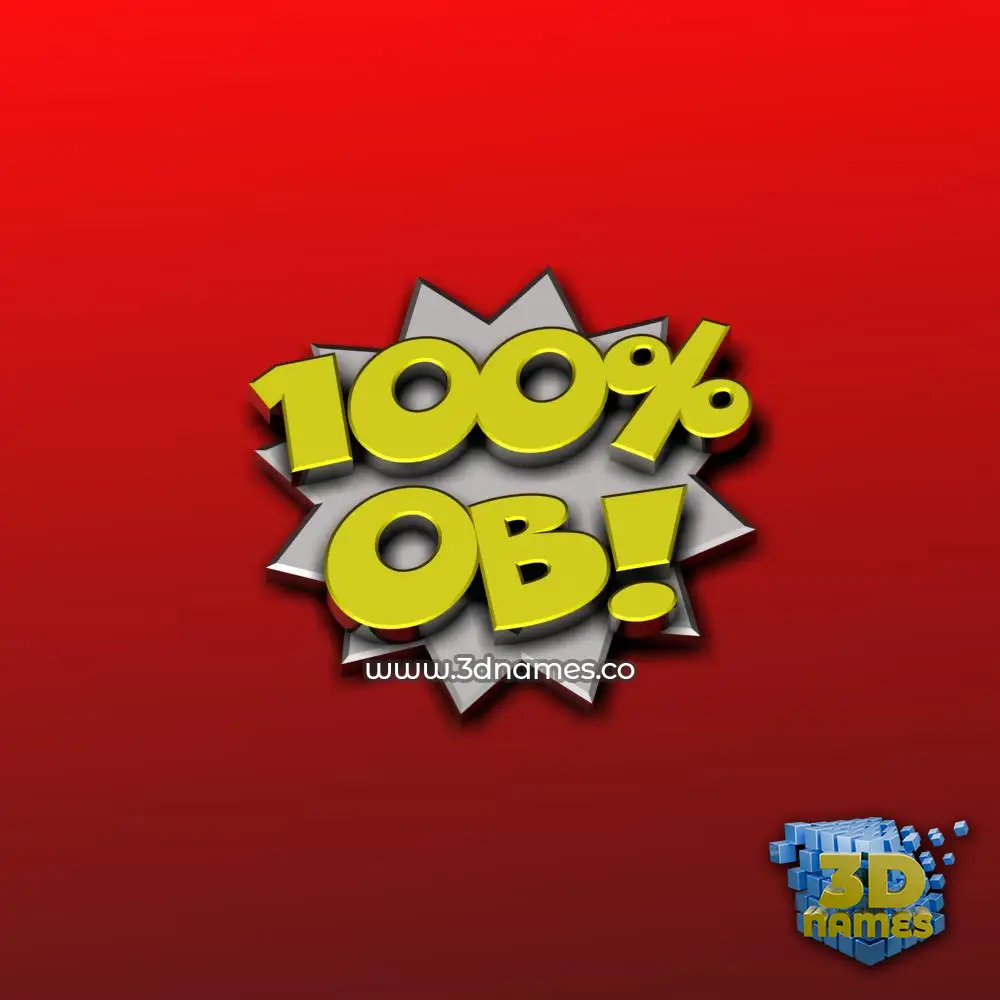 ob in 100 Percent style - 3D name wallpaper