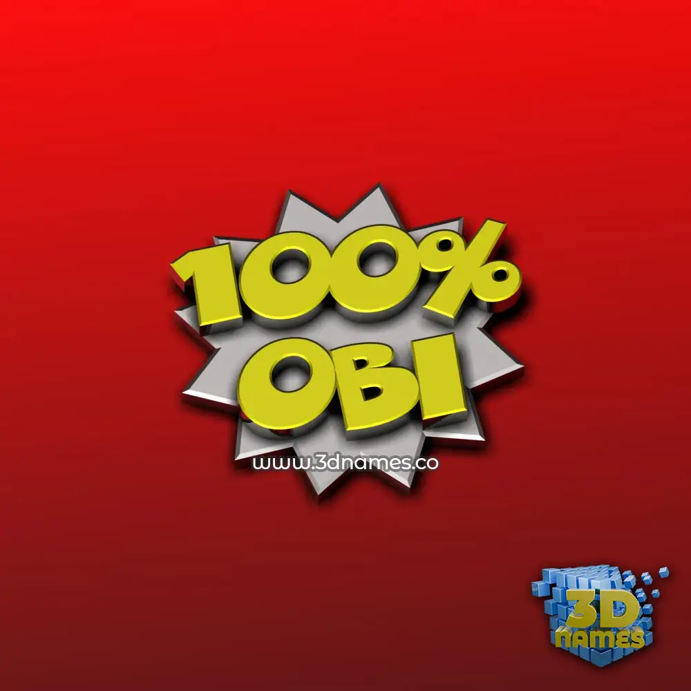 obi in 100 Percent style - 3D name wallpaper