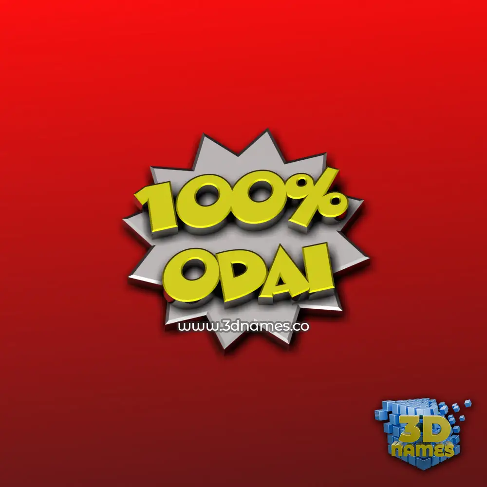 odai in 100 Percent style - 3D name wallpaper