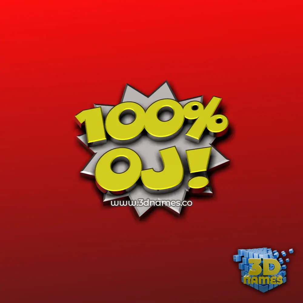 oj in 100 Percent style - 3D name wallpaper