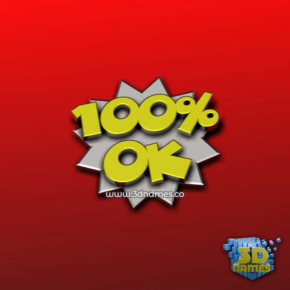 ok in 100 Percent style - 3D name wallpaper