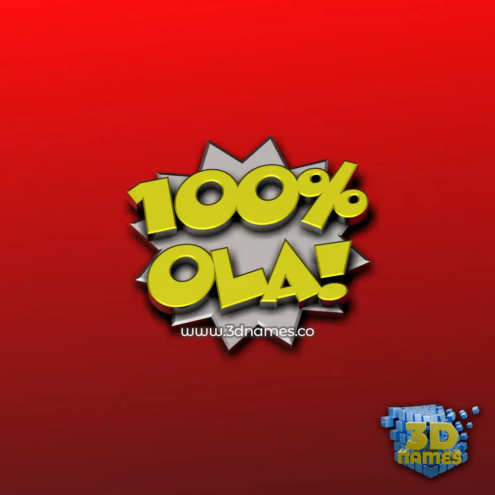 ola in 100 Percent style - 3D name wallpaper