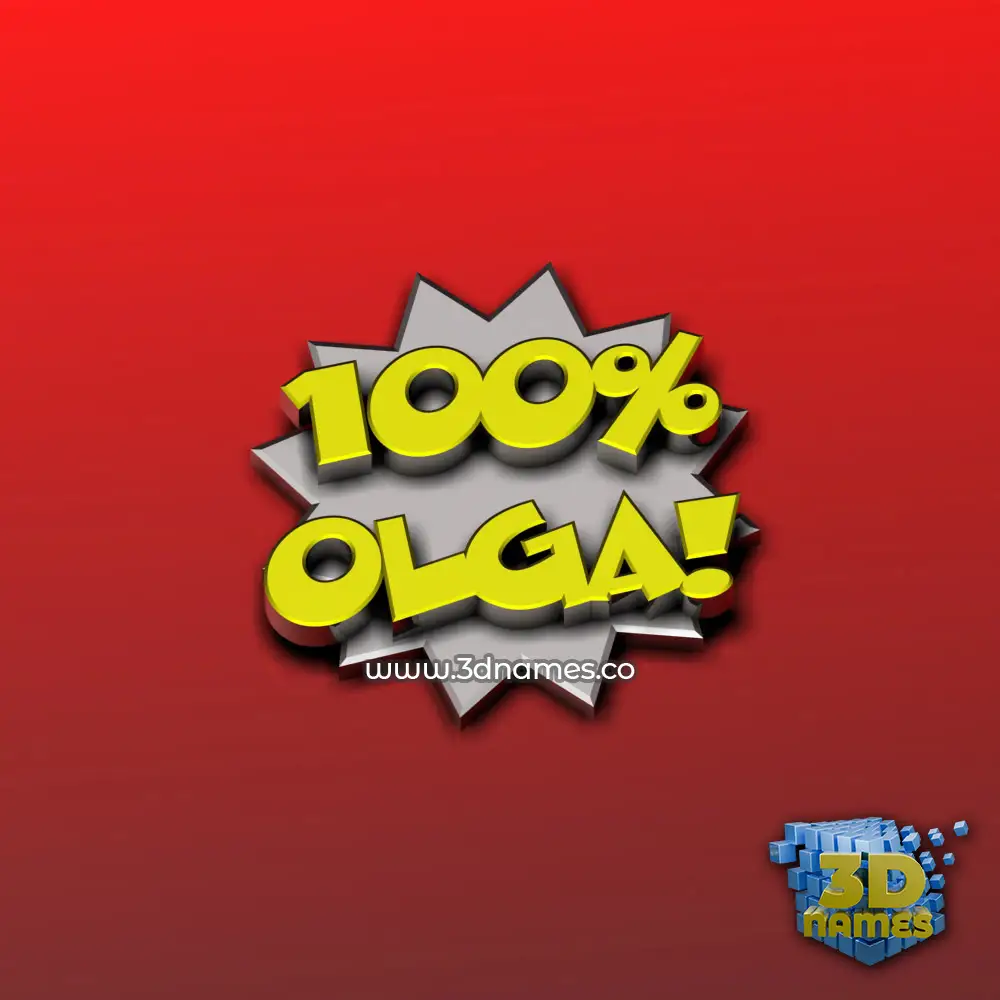 olga in 100 Percent style - 3D name wallpaper