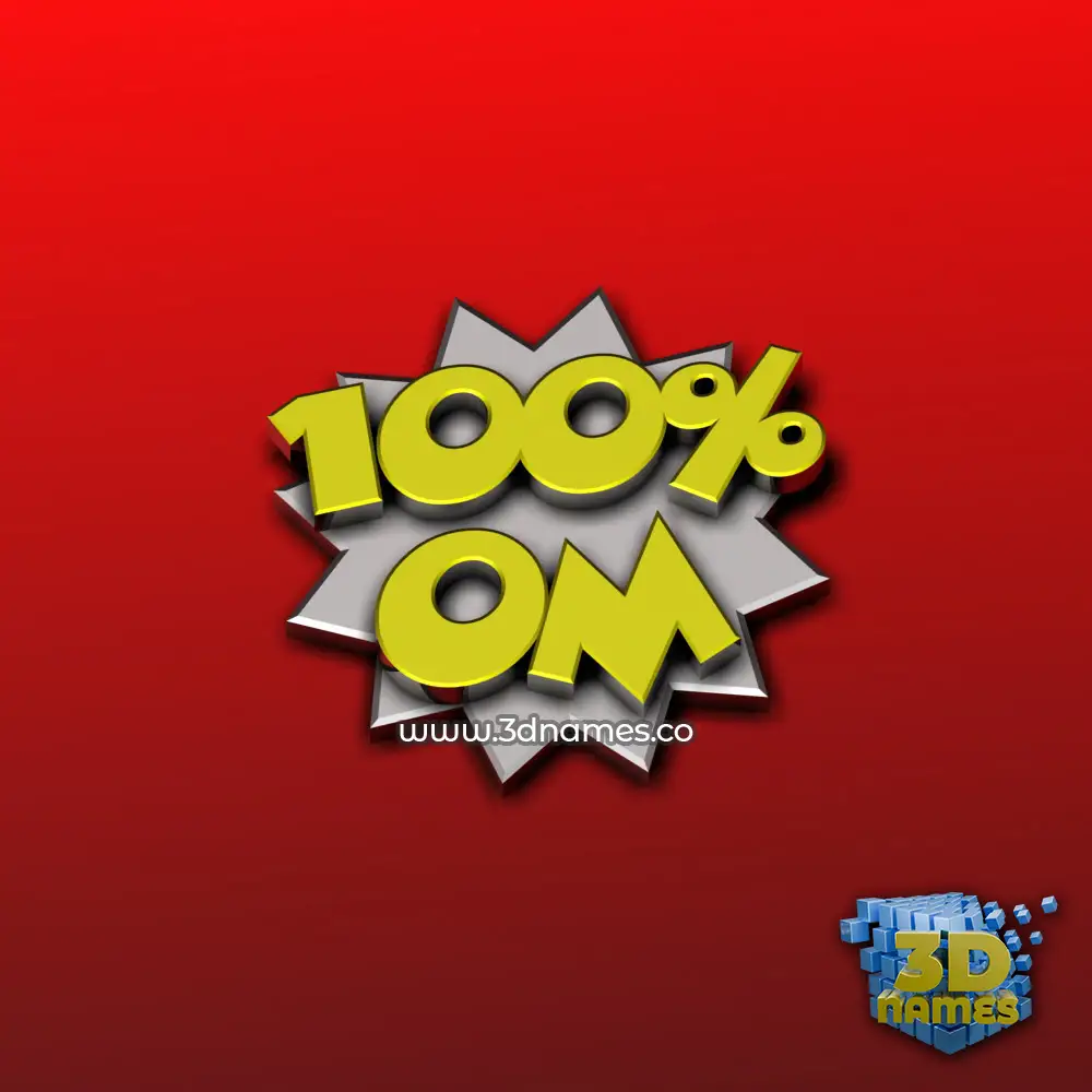 om in 100 Percent style - 3D name wallpaper