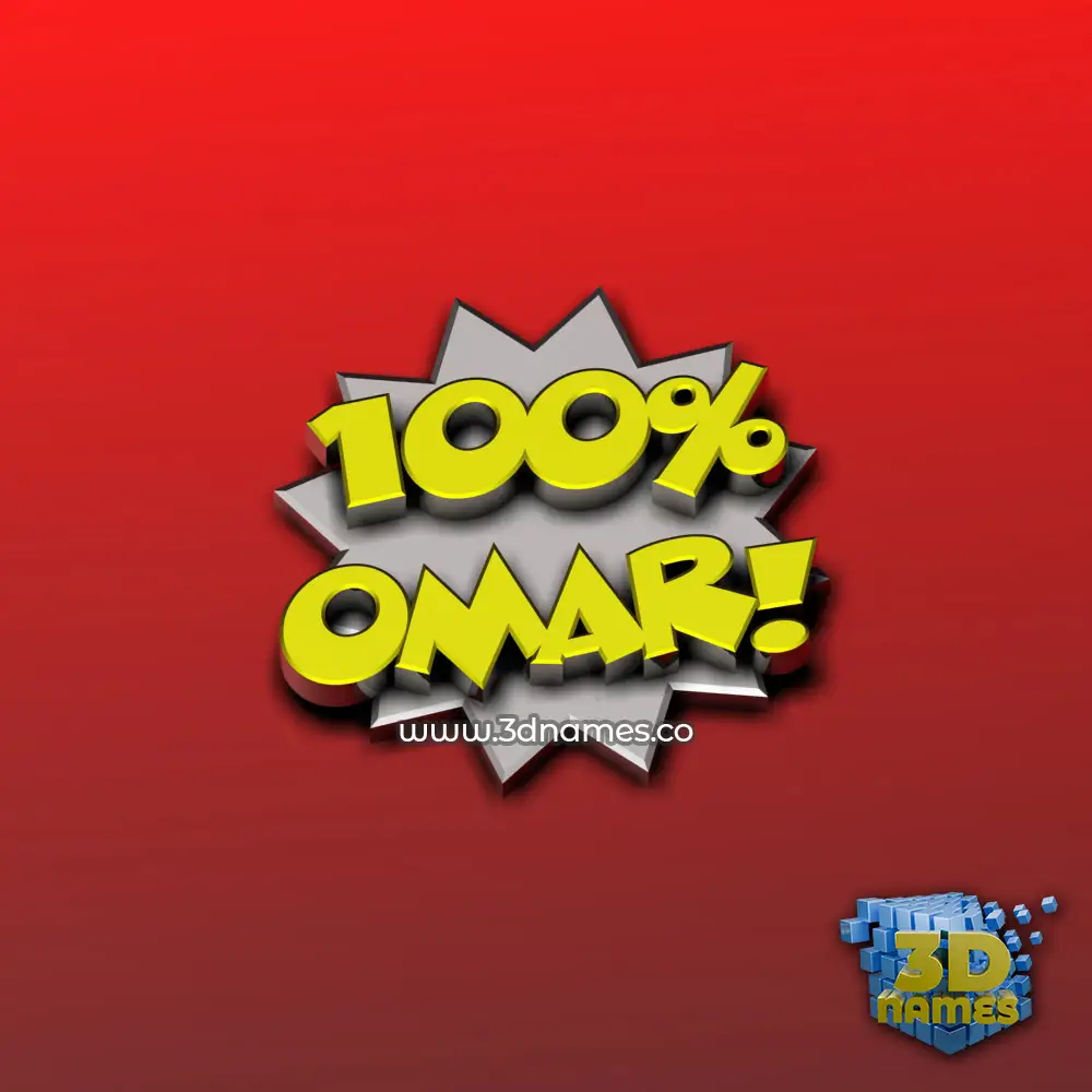 omar in 100 Percent style - 3D name wallpaper