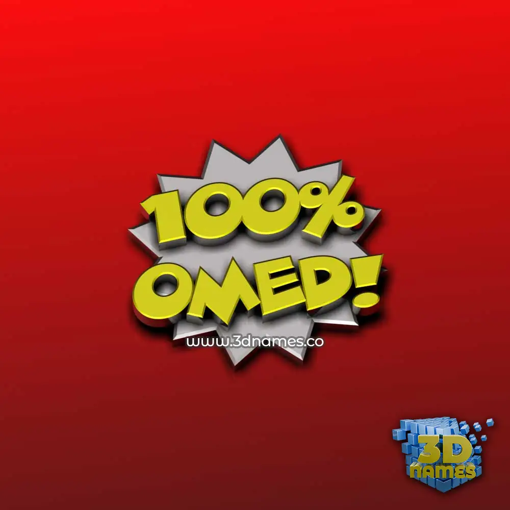 omed in 100 Percent style - 3D name wallpaper