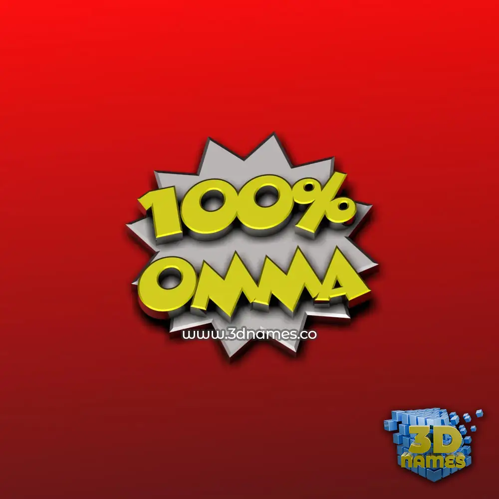 omma in 100 Percent style - 3D name wallpaper
