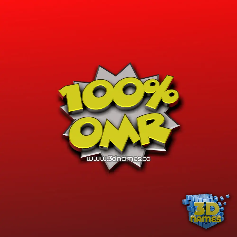 omr in 100 Percent style - 3D name wallpaper