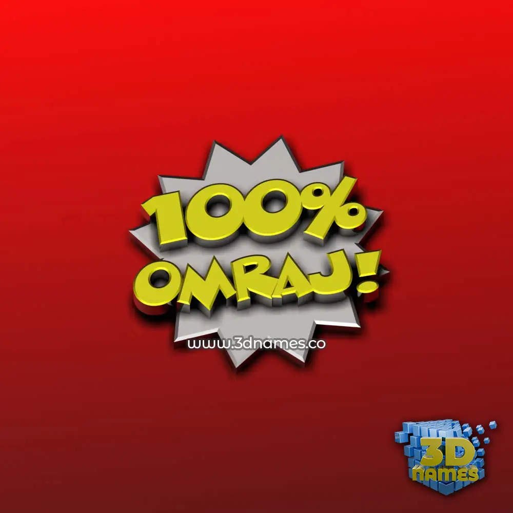omraj in 100 Percent style - 3D name wallpaper