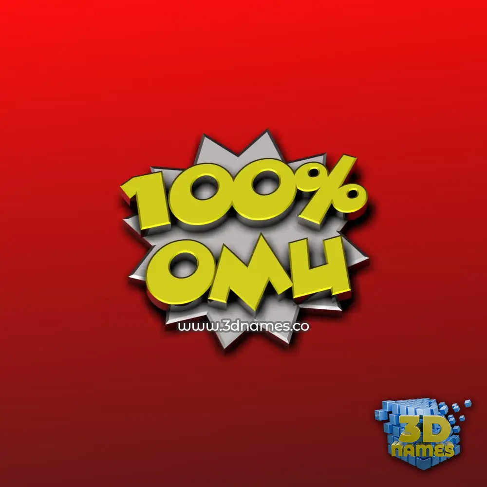 omu in 100 Percent style - 3D name wallpaper