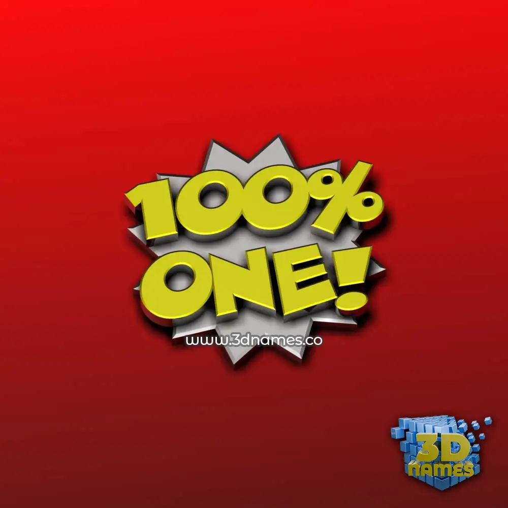 one in 100 Percent style - 3D name wallpaper