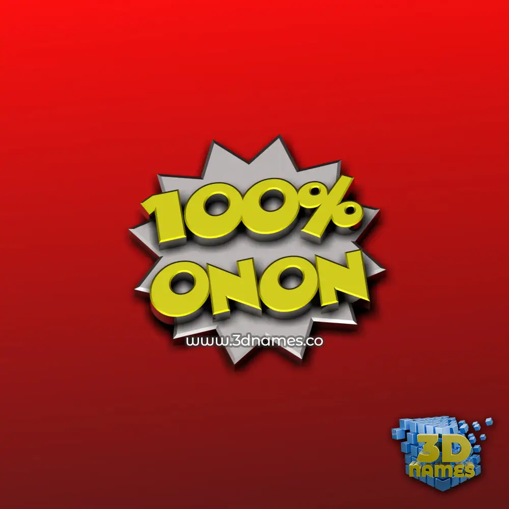 onon in 100 Percent style - 3D name wallpaper