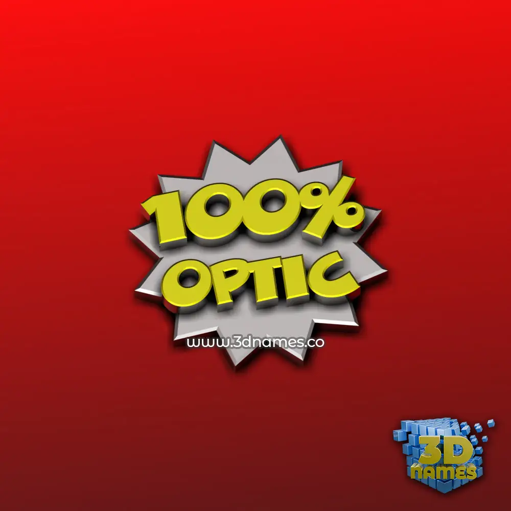 optic in 100 Percent style - 3D name wallpaper