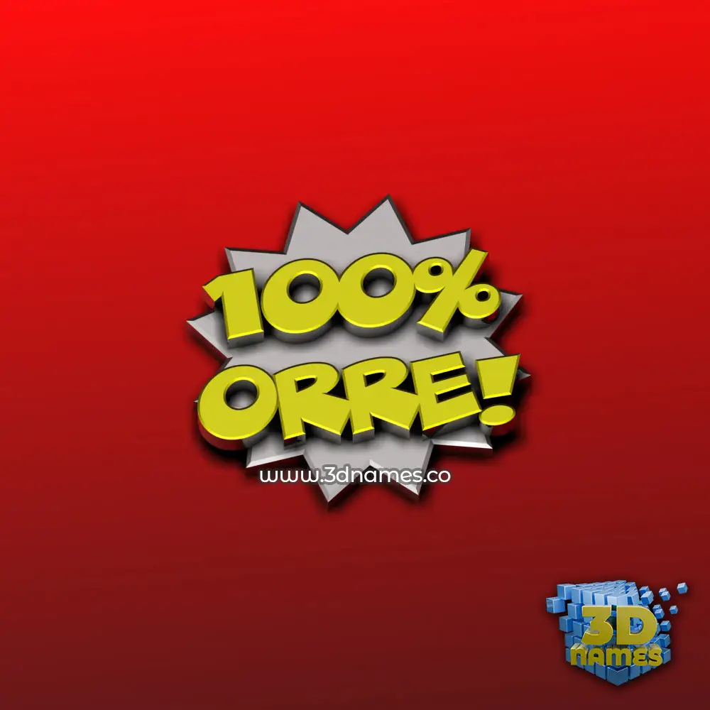 orre in 100 Percent style - 3D name wallpaper