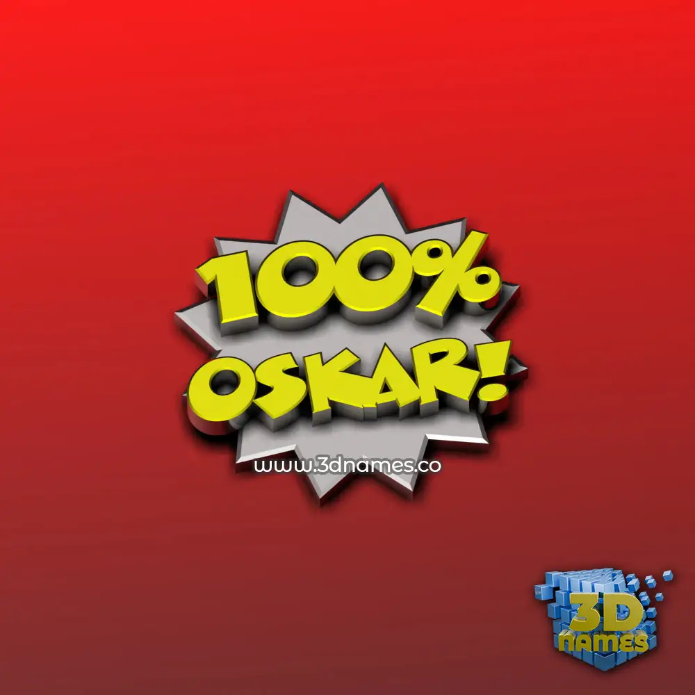 oskar in 100 Percent style - 3D name wallpaper