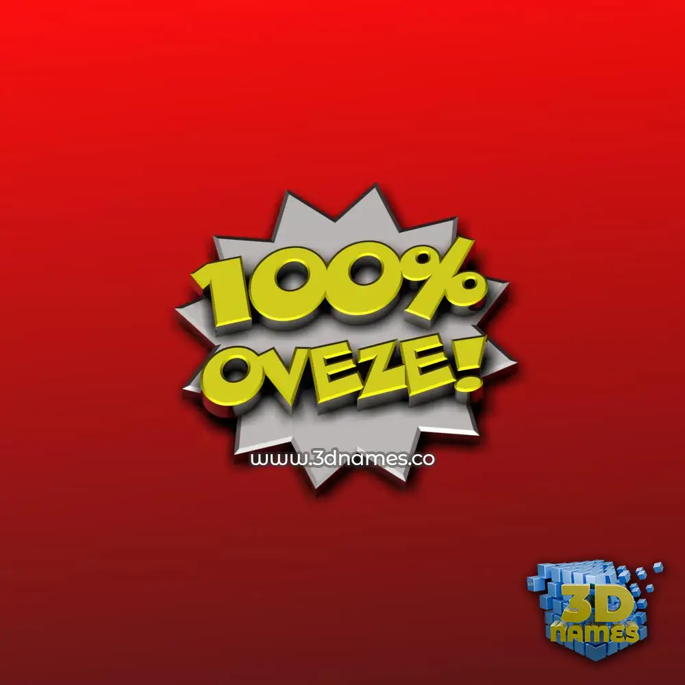 oveze in 100 Percent style - 3D name wallpaper