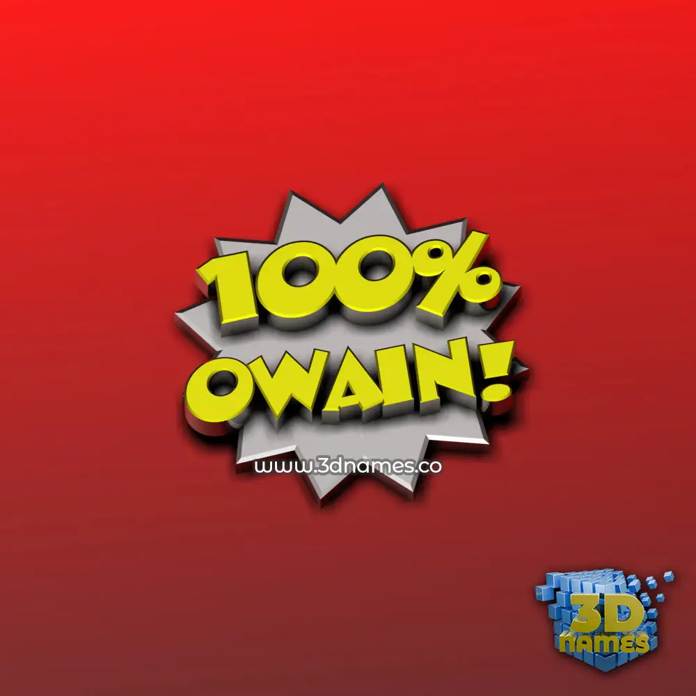 owain in 100 Percent style - 3D name wallpaper