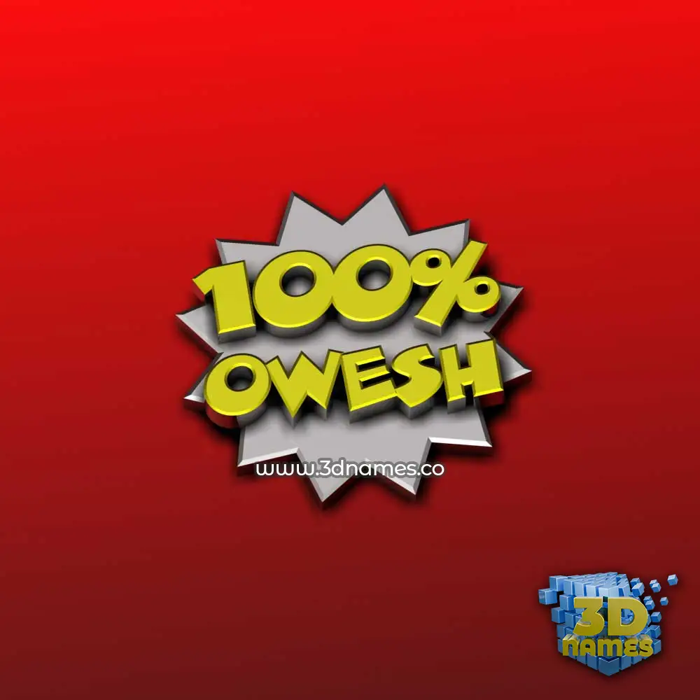 owesh in 100 Percent style - 3D name wallpaper