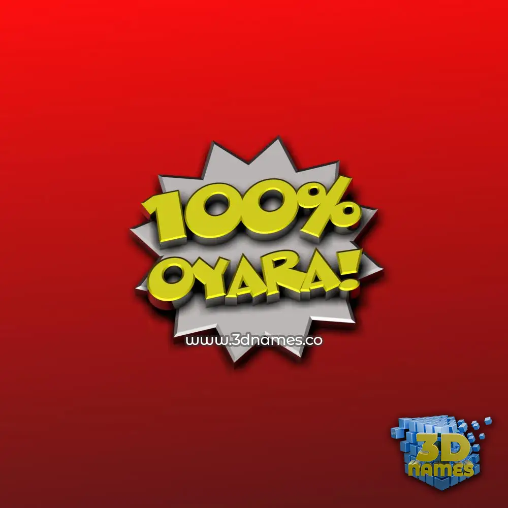 oyara in 100 Percent style - 3D name wallpaper