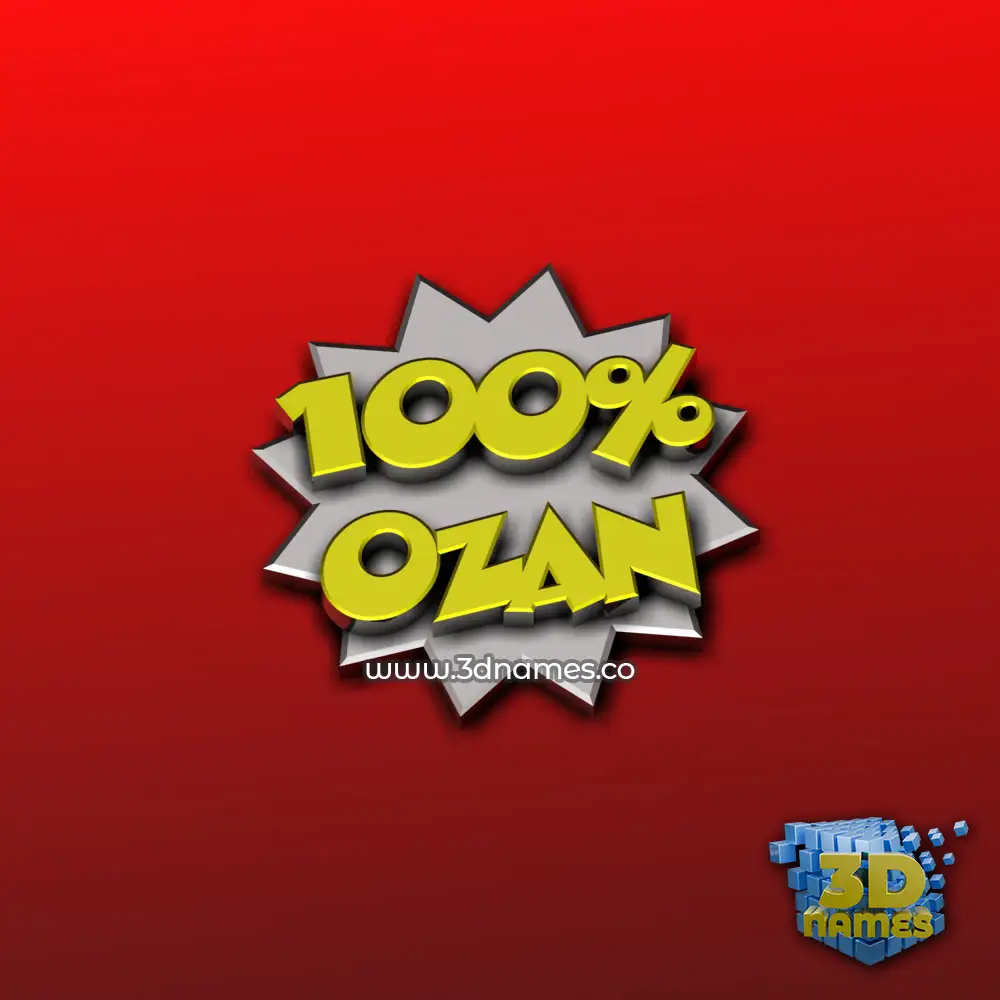 ozan in 100 Percent style - 3D name wallpaper