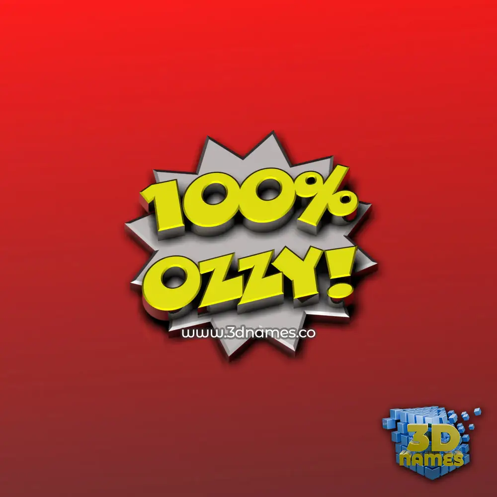ozzy in 100 Percent style - 3D name wallpaper
