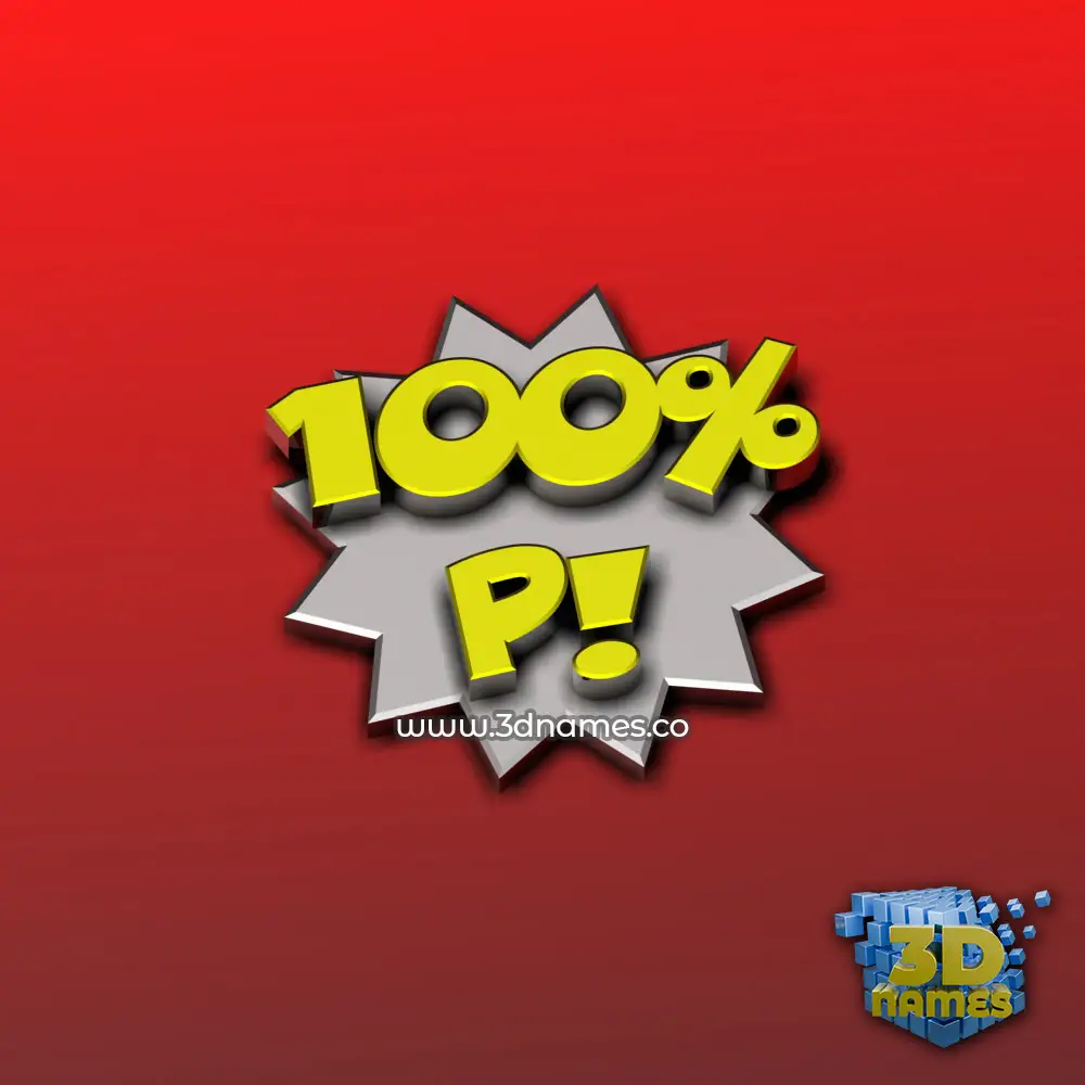 p in 100 Percent style - 3D name wallpaper