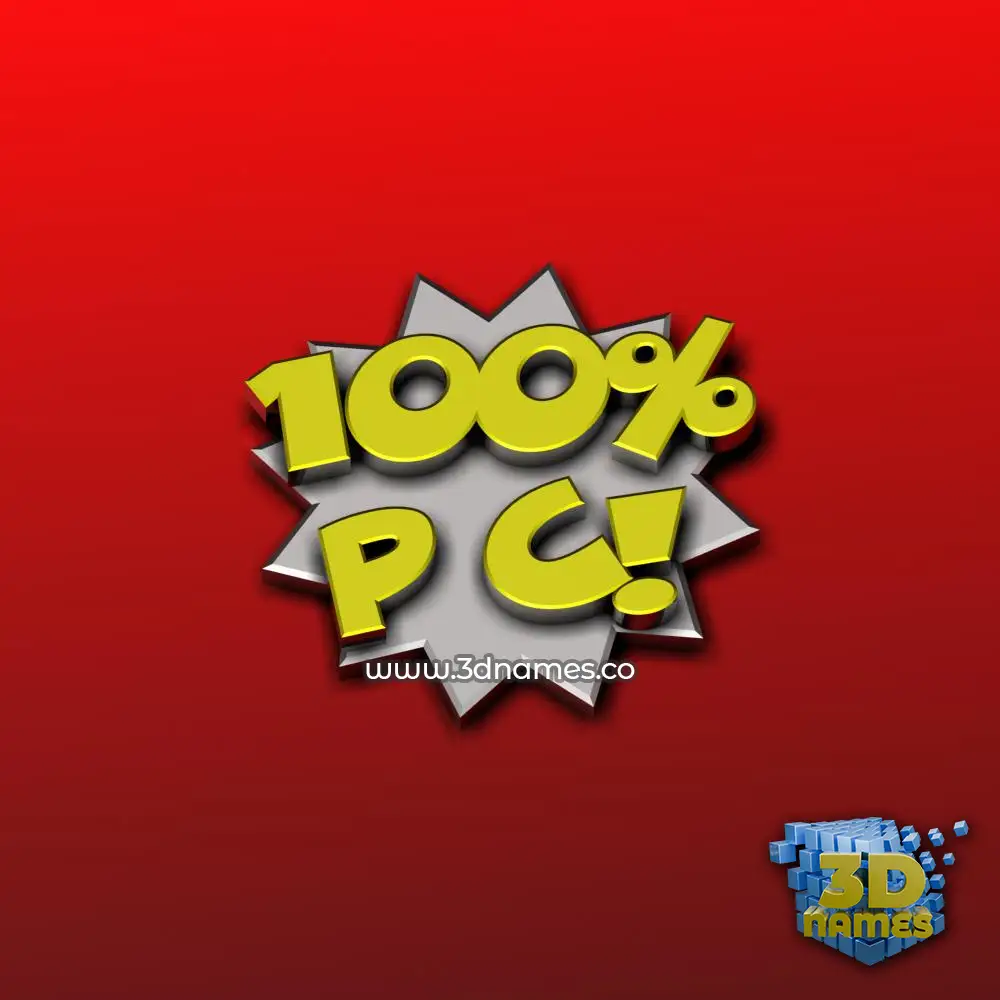 p c in 100 Percent style - 3D name wallpaper