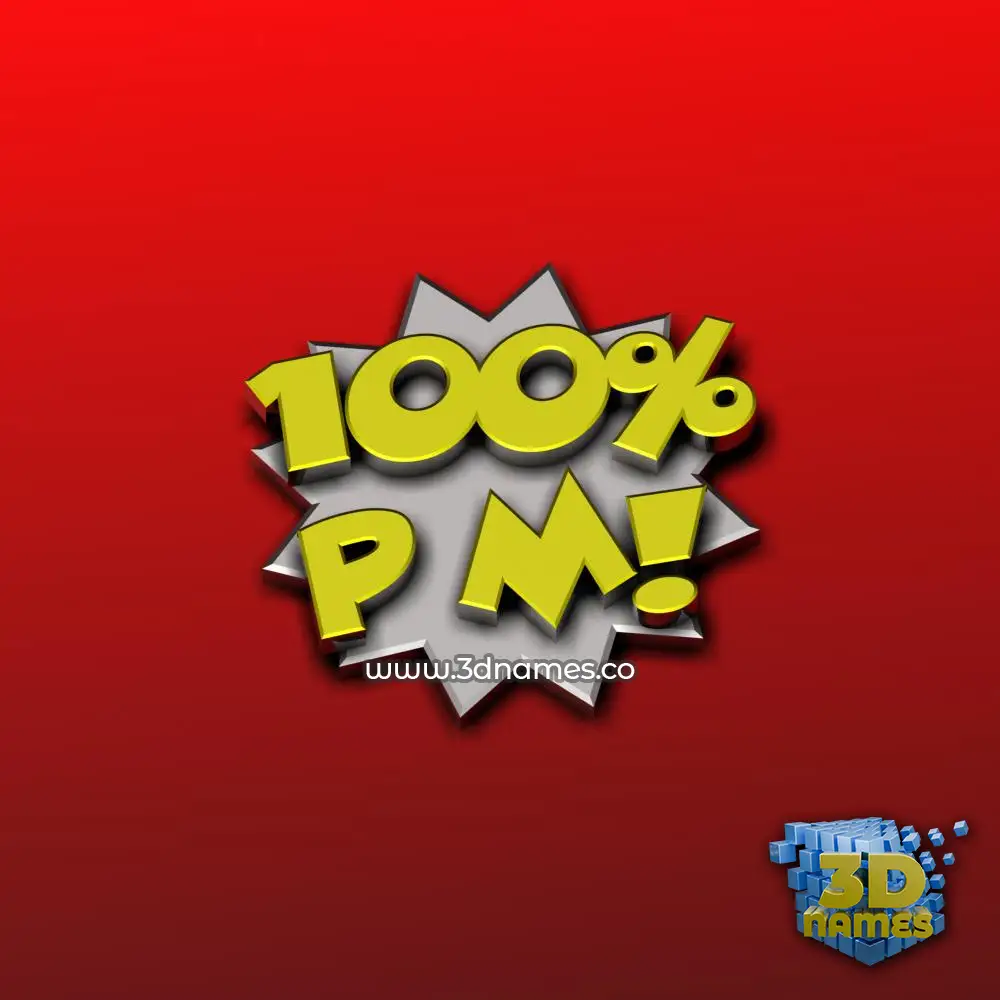 p m in 100 Percent style - 3D name wallpaper
