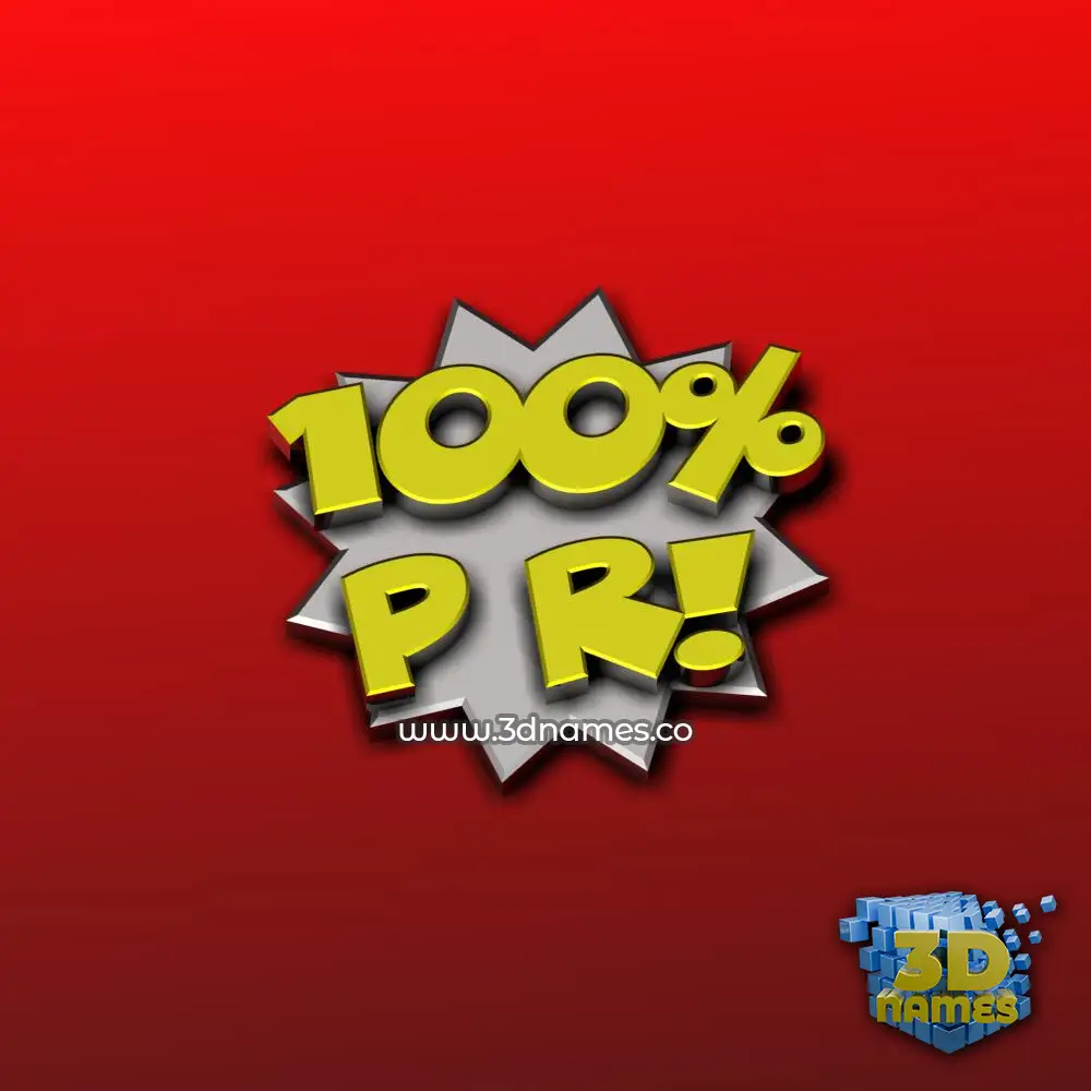 p r in 100 Percent style - 3D name wallpaper