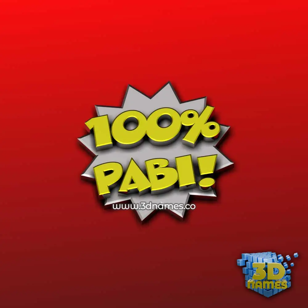 pabi in 100 Percent style - 3D name wallpaper