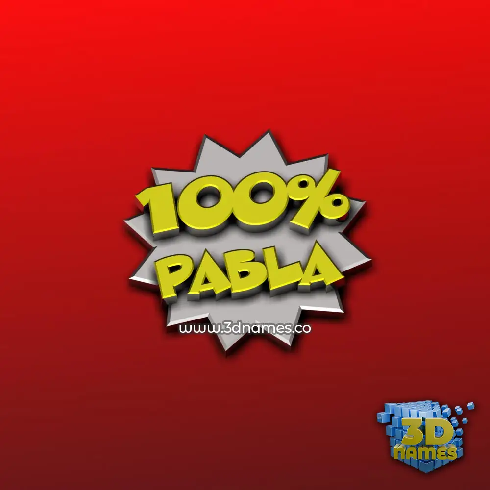 pabla in 100 Percent style - 3D name wallpaper