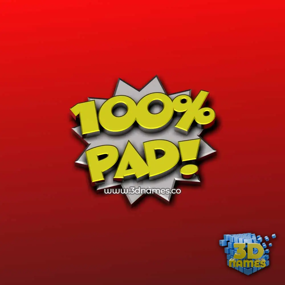 pad in 100 Percent style - 3D name wallpaper