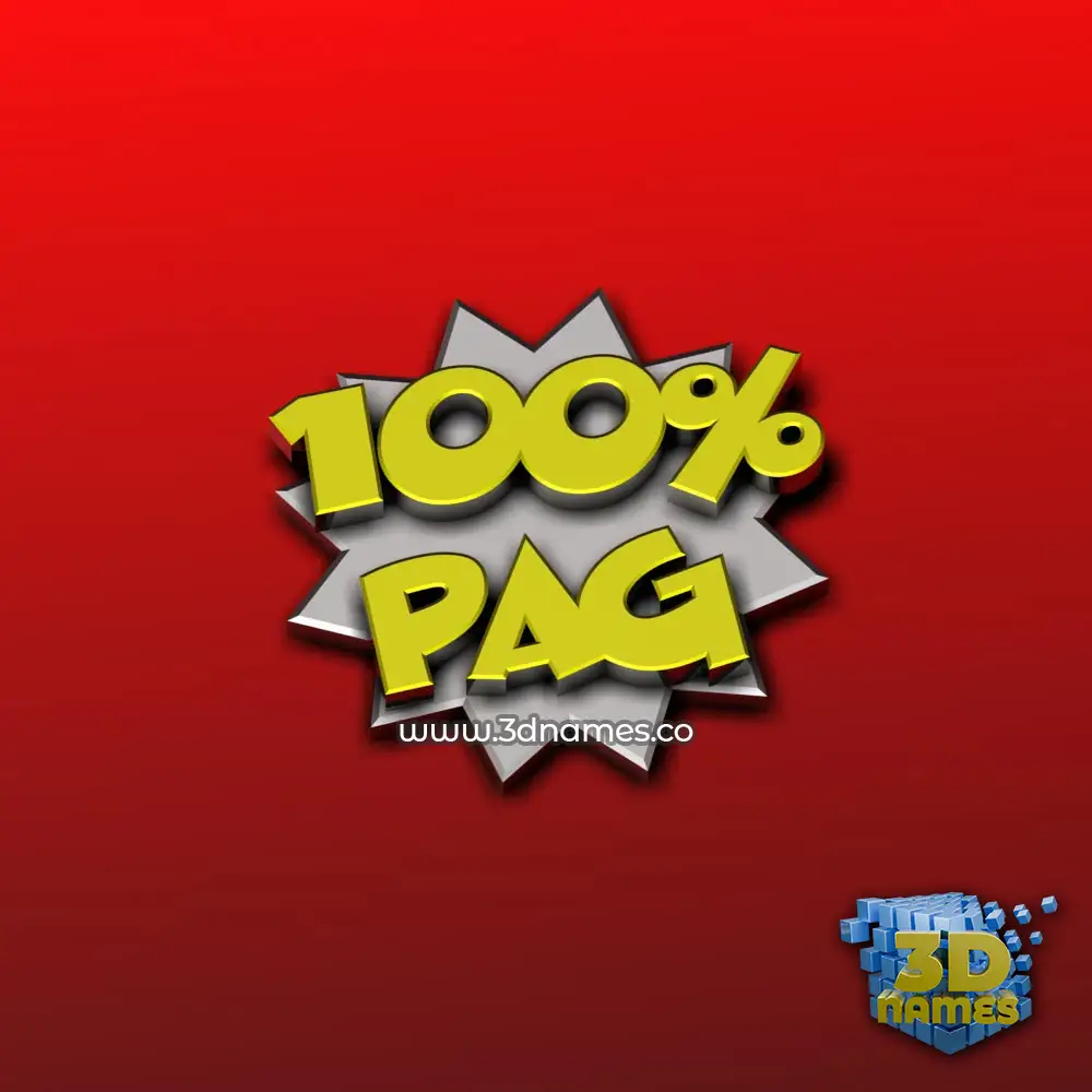 pag in 100 Percent style - 3D name wallpaper