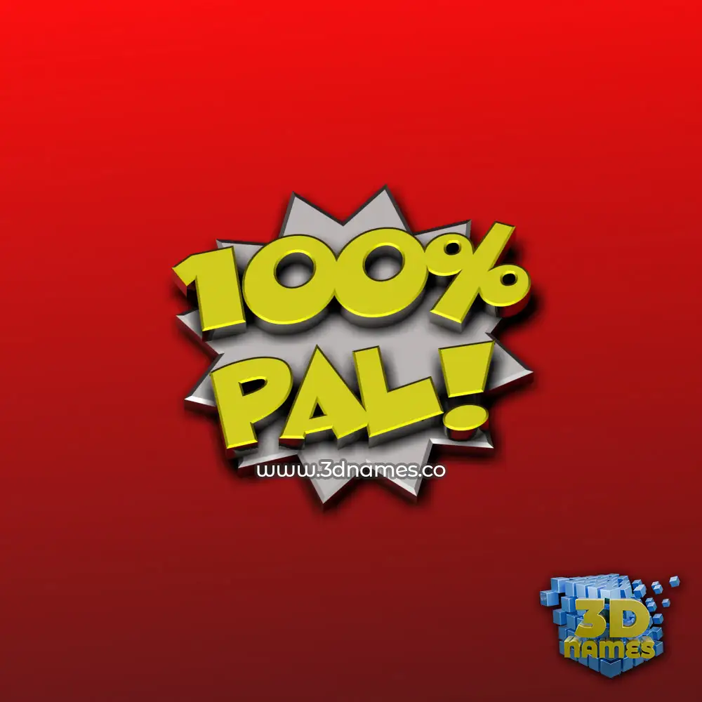 pal in 100 Percent style - 3D name wallpaper