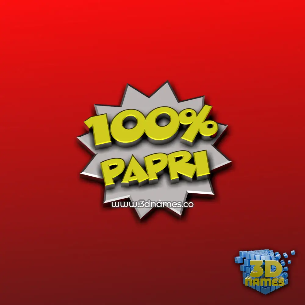 papri in 100 Percent style - 3D name wallpaper