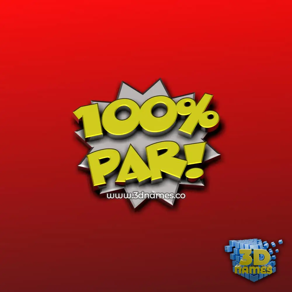 par in 100 Percent style - 3D name wallpaper