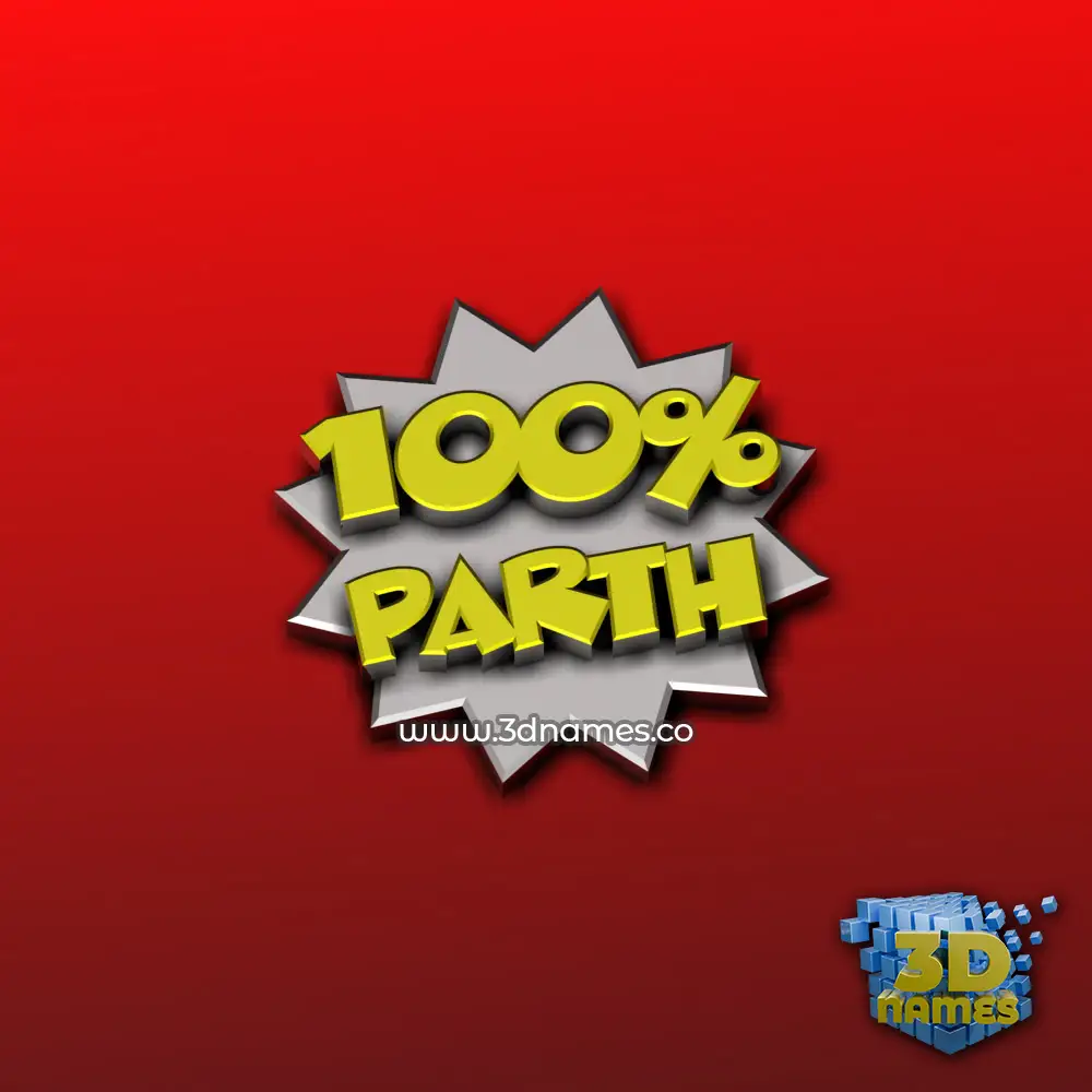 parth in 100 Percent style - 3D name wallpaper