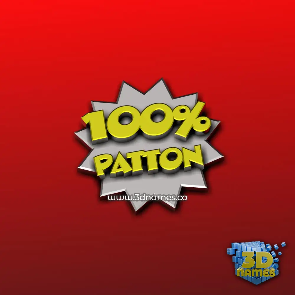 patton in 100 Percent style - 3D name wallpaper