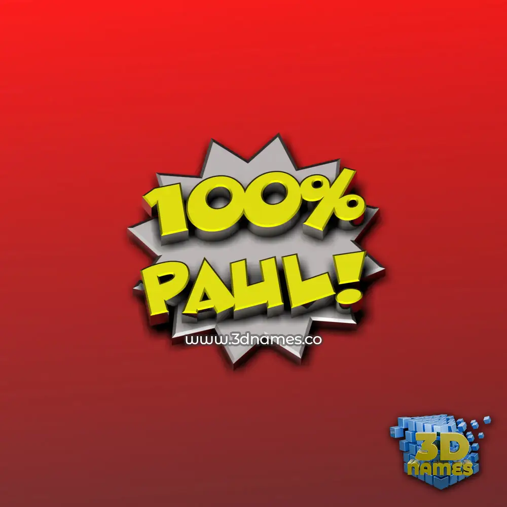 paul in 100 Percent style - 3D name wallpaper